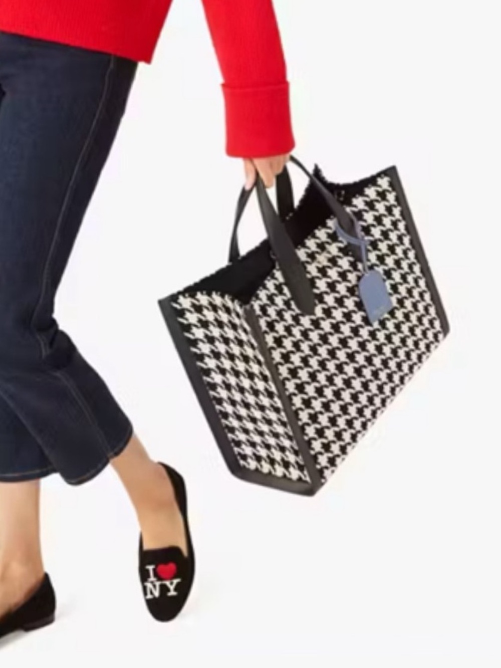 kate spade Black and White Houndstooth Tote